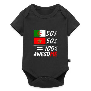50% Morocco 50% Algeria - Baby Premium short-sleeve bodysuit - black - Front