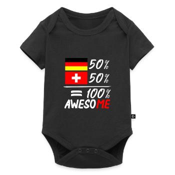 50 % Allemand 50 % Suisse - Body à manches courtes Premium Bébé - noir - Devant