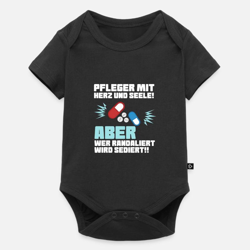 Pfleger mit Herz - Altenpfleger Krankenpfleger - Baby Premium Kurzarmbody - Schwarz