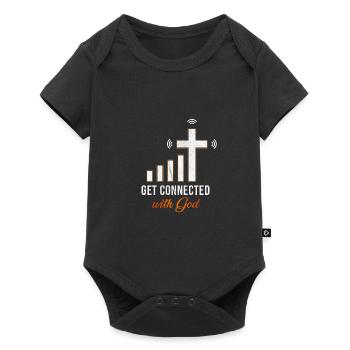 Get Connected with God - Christ Jesus Bibel Gott - Baby Premium Kurzarmbody - Schwarz - Vorne