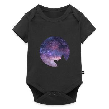 Space cat stares into space - Baby Premium short-sleeve bodysuit - black - Front