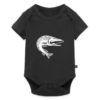 Motif de brochet sauteur pour les pêcheurs de brochet - Body à manches courtes Premium Bébé - noir - Devant