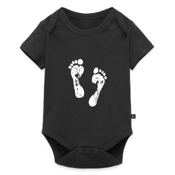 Empreintes de pas dans le sable - Body à manches courtes Premium Bébé - noir - Devant