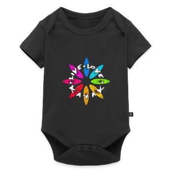 Live Love Kayak Kayaking Rowing Rower Canoe Rower - Baby Premium Kurzarmbody - Schwarz - Vorne