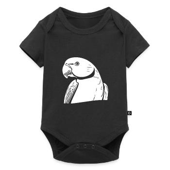 Perruche à collier Portrait Vintage Perroquet Dessin - Body à manches courtes Premium Bébé - noir - Devant