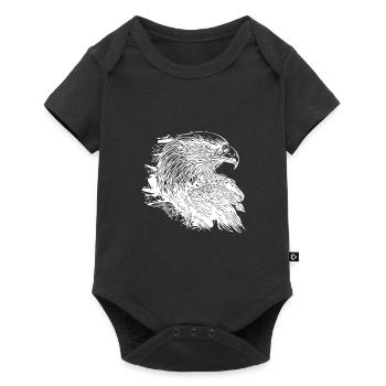 Aigle élégant à l’encre Style de tatouage vintage - Body à manches courtes Premium Bébé - noir - Devant
