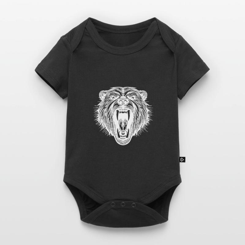 Angry bear's head with sharp teeth Baby Premium short-sleeve bodysuit