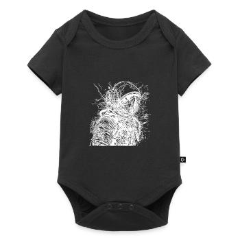 Vintager astronaut with helmet - Baby Premium short-sleeve bodysuit - black - Front