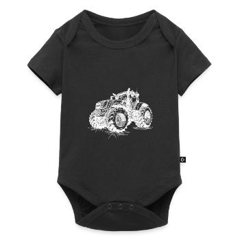 Large Field Tractor Farm Harvesting Tractor - Baby Premium short-sleeve bodysuit - black - Front