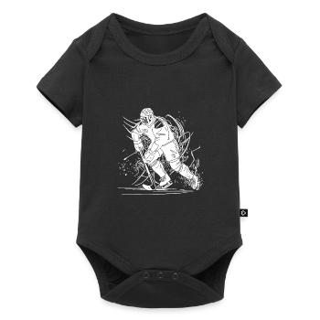 Motif d’éventail de joueur de hockey rapide - Body à manches courtes Premium Bébé - noir - Devant