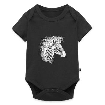 Wild Zebra Mane Tattoo Style Lines - Baby Premium short-sleeve bodysuit - black - Front