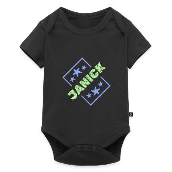 Prénom Janick - Body à manches courtes Premium Bébé - noir - Devant