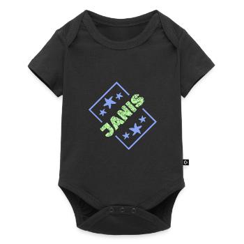 Geschenk für Janis - Baby Premium Kurzarmbody - Schwarz - Vorne