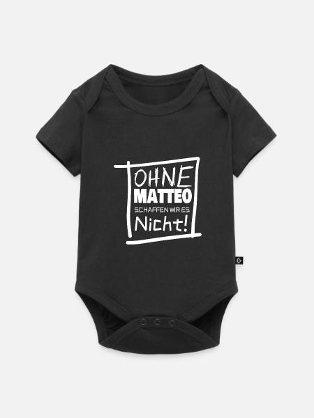 Geschenk für matteo - Baby Premium Kurzarmbody - Schwarz