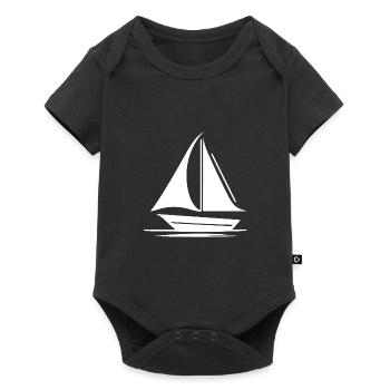 Petit voilier à voiles déployées - Body à manches courtes Premium Bébé - noir - Devant