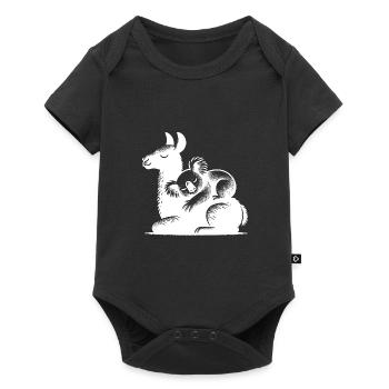 Sleeping koala on a sleeping llama - Baby Premium short-sleeve bodysuit - black - Front
