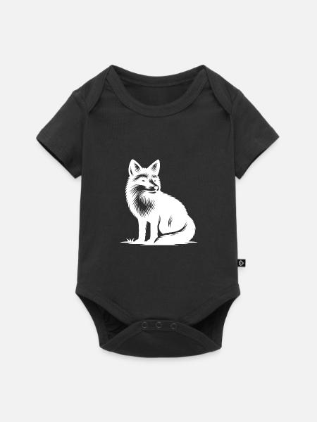 Niedlicher schlauer Fuchs - Baby Premium Kurzarmbody - Schwarz