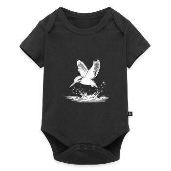 Elegant Kingfisher Fish Catching Water Splash - Baby Premium short-sleeve bodysuit - black - Front