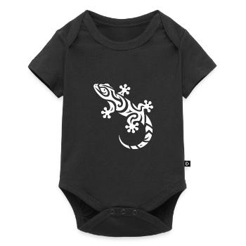 Mignon petit gecko dans le style de tatouage tribal - Body à manches courtes Premium Bébé - noir - Devant