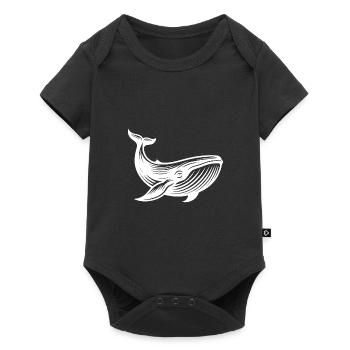 Vintage baleine créature marine sans plastique dans l’espace de vie - Body à manches courtes Premium Bébé - noir - Devant