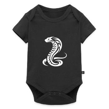 Giftiges Tribal Tattoo Style Cobra Schlange - Baby Premium Kurzarmbody - Schwarz - Vorne