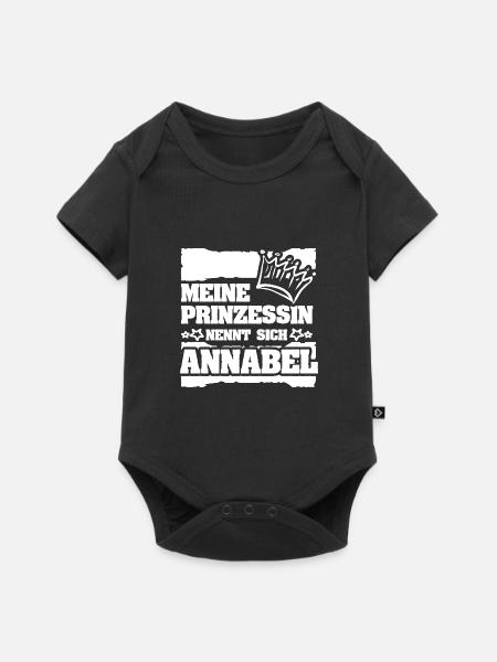 Annabel als Mädchenname - Baby Premium Kurzarmbody - Schwarz