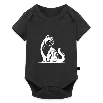 Cuddly purring house cat with cute look - Baby Premium short-sleeve bodysuit - black - Front