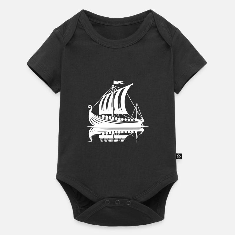 Bateau-dragon Viking solide avec voile - Body à manches courtes Premium Bébé - noir