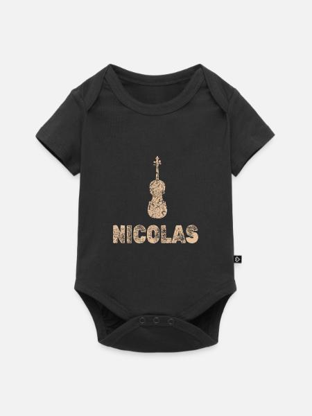 Nicolas - Baby Premium Kurzarmbody - Schwarz
