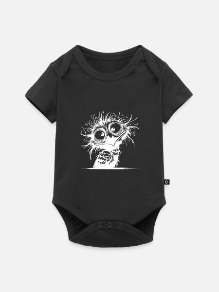Lustiger schräger verrückter Vogel - Baby Premium Kurzarmbody - Schwarz