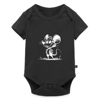 Baby Mouse Kids Pencil Sketch - Baby Premium short-sleeve bodysuit - black - Front