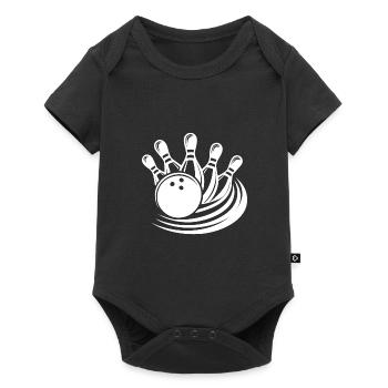 Krasse Bowlingkugel räumt Pins von Bowlingbahn - Baby Premium Kurzarmbody - Schwarz - Vorne