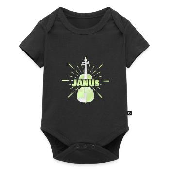 Janus as a string instrument - Baby Premium short-sleeve bodysuit - black - Front