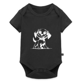 Kids puppy dog with big eyes and ears - Baby Premium short-sleeve bodysuit - black - Front