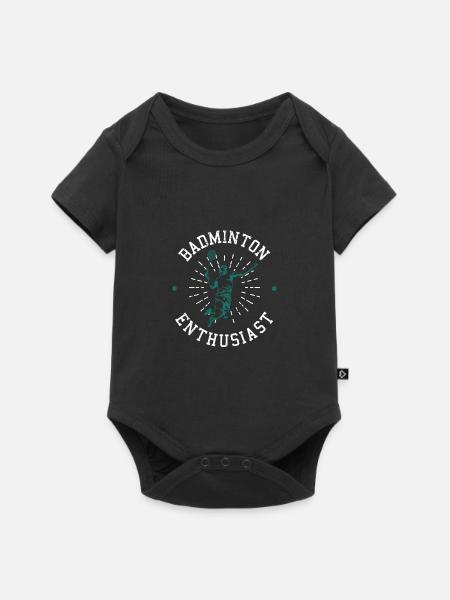 Badminton - Baby Premium Kurzarmbody - Schwarz