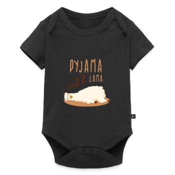 Pajama Lama sleeping bag cute lamas gift - Baby Premium short-sleeve bodysuit - black - Front