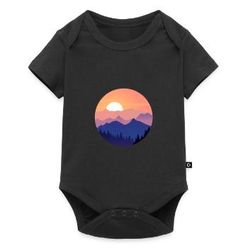soleil ciel nature forêt montagnes en plein air - Body à manches courtes Premium Bébé - noir - Devant