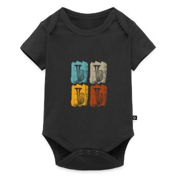 Tuba tubist retro - Baby Premium short-sleeve bodysuit - black - Front