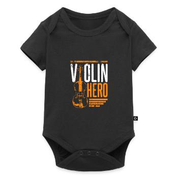 Geigenheld - Baby Premium Kurzarmbody - Schwarz - Vorne