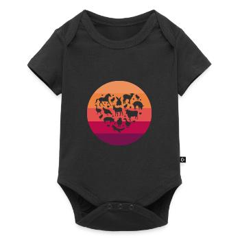 Ein Herz für Tiere auf dem Bauernhof - Body à manches courtes Premium Bébé - noir - Devant