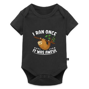 Sarkastischer Läufer Spruch Laufen Lustig - Baby Premium Kurzarmbody - Schwarz - Vorne