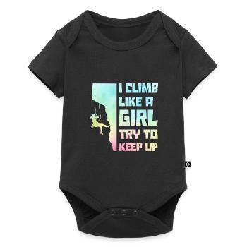 I Climb Like A Girl Try To Keep Up Bouldering Clim - Baby Premium Kurzarmbody - Schwarz - Vorne