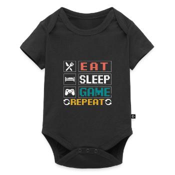 Manger, dormir, jouer, répéter - Body à manches courtes Premium Bébé - noir - Devant