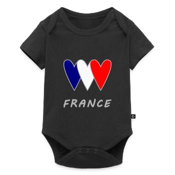 FRANCE. COEUR. FOOTBALL. SPORT. FRANCE. CHAMPION. - Body à manches courtes Premium Bébé - noir - Devant