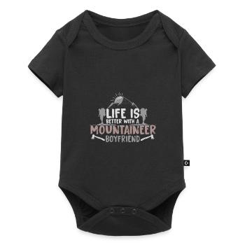 Beziehung Geschenk Bergsteigerin Natur Freundin - Baby Premium Kurzarmbody - Schwarz - Vorne