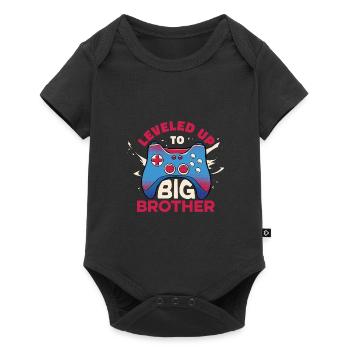 Leveled Up To Big Brother Gamer Video Game Player - Baby Premium Kurzarmbody - Schwarz - Vorne
