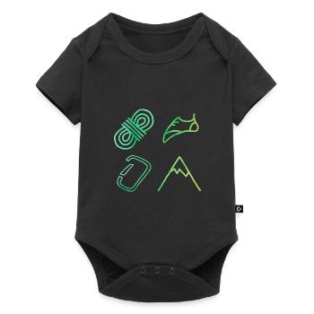 Retro Graphic Climbing Bouldering Rock Climber Mou - Baby Premium Kurzarmbody - Schwarz - Vorne