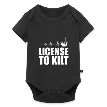 Schottischer Kilt Tracht - Schottenrock Schottland - Baby Premium Kurzarmbody - Schwarz - Vorne
