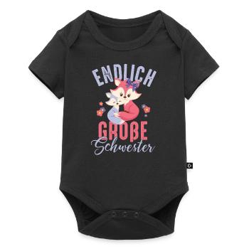 Finally big sister baby child Fox daughter - Baby Premium short-sleeve bodysuit - black - Front