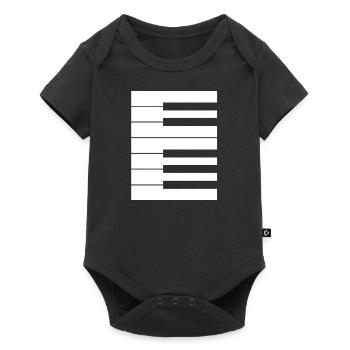 Klavier Tastatur Oktave perfektes Outfit Pianist - Baby Premium Kurzarmbody - Schwarz - Vorne